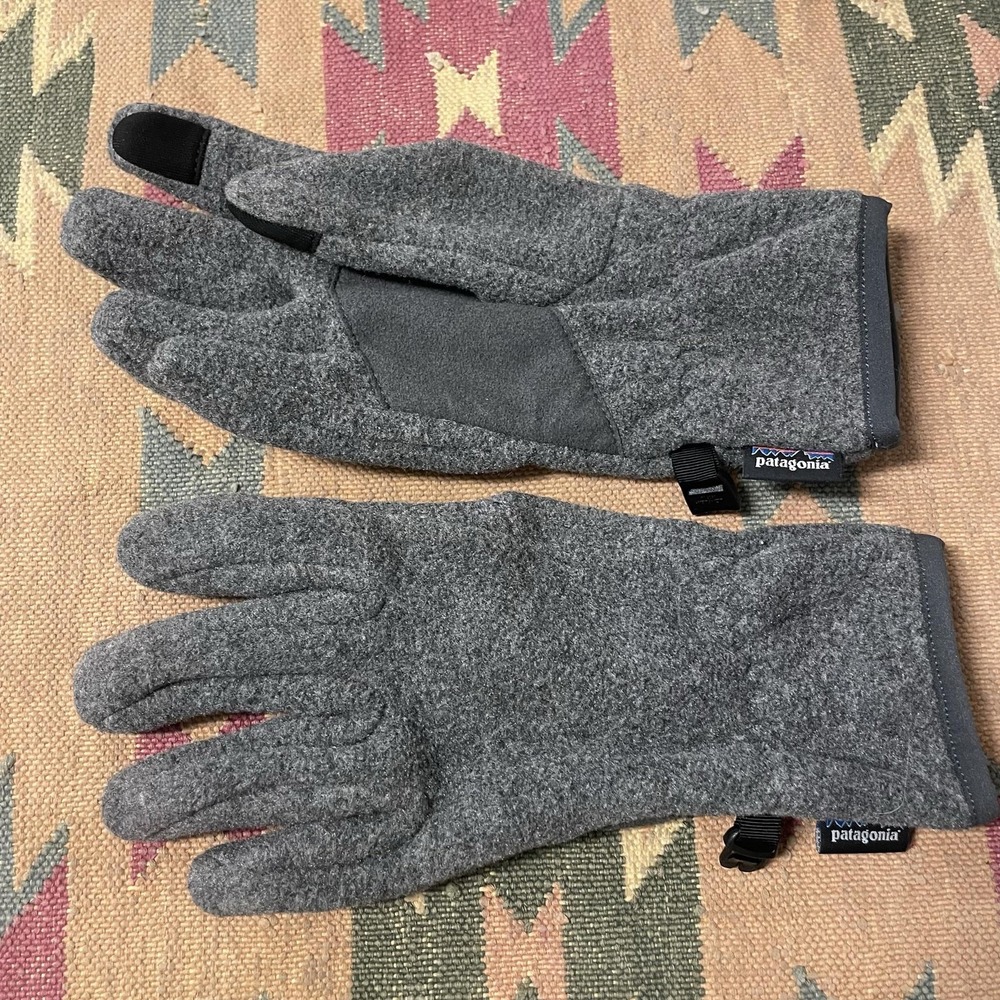 Patagonia Synchilla Gloves Kids Medium Gray Fleece Hiking Warm Winter